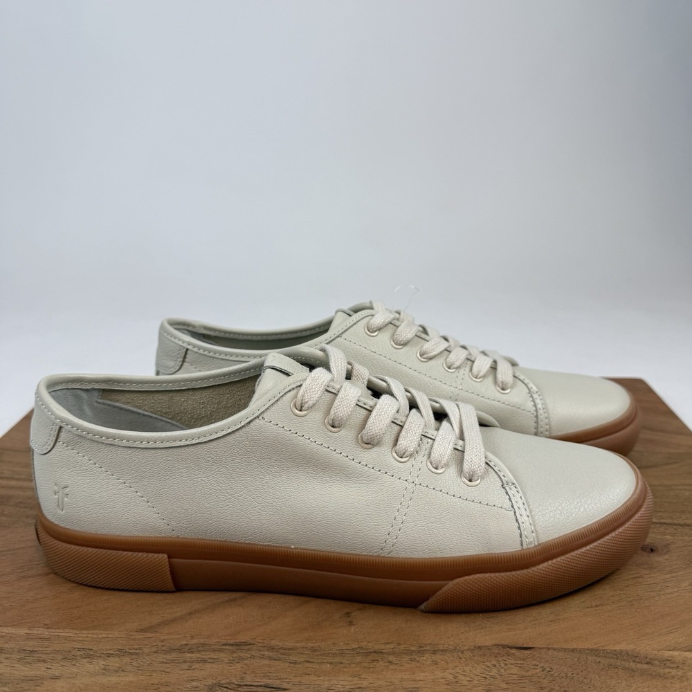 New‎ Womens Frye Gia Ivory Gum Sole Leather Sneakers Shoes Size 9 M
